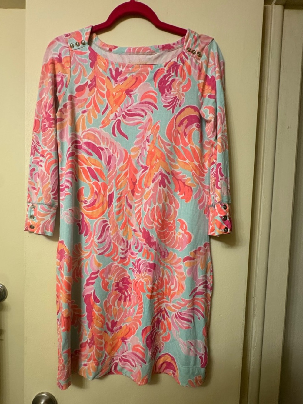 GUC Lilly Pulitzer Pink & Aqua Sophie Dress. Size Small